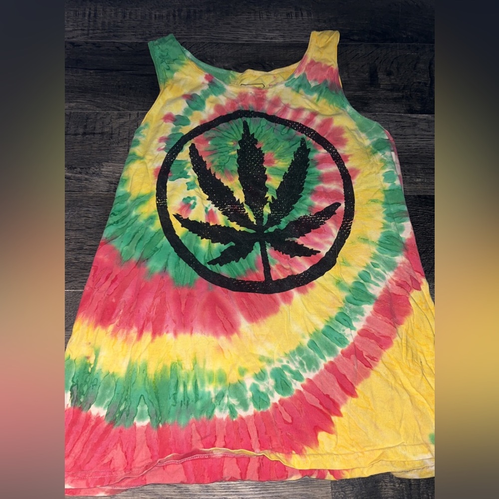Pot leaf Rasta color tank top